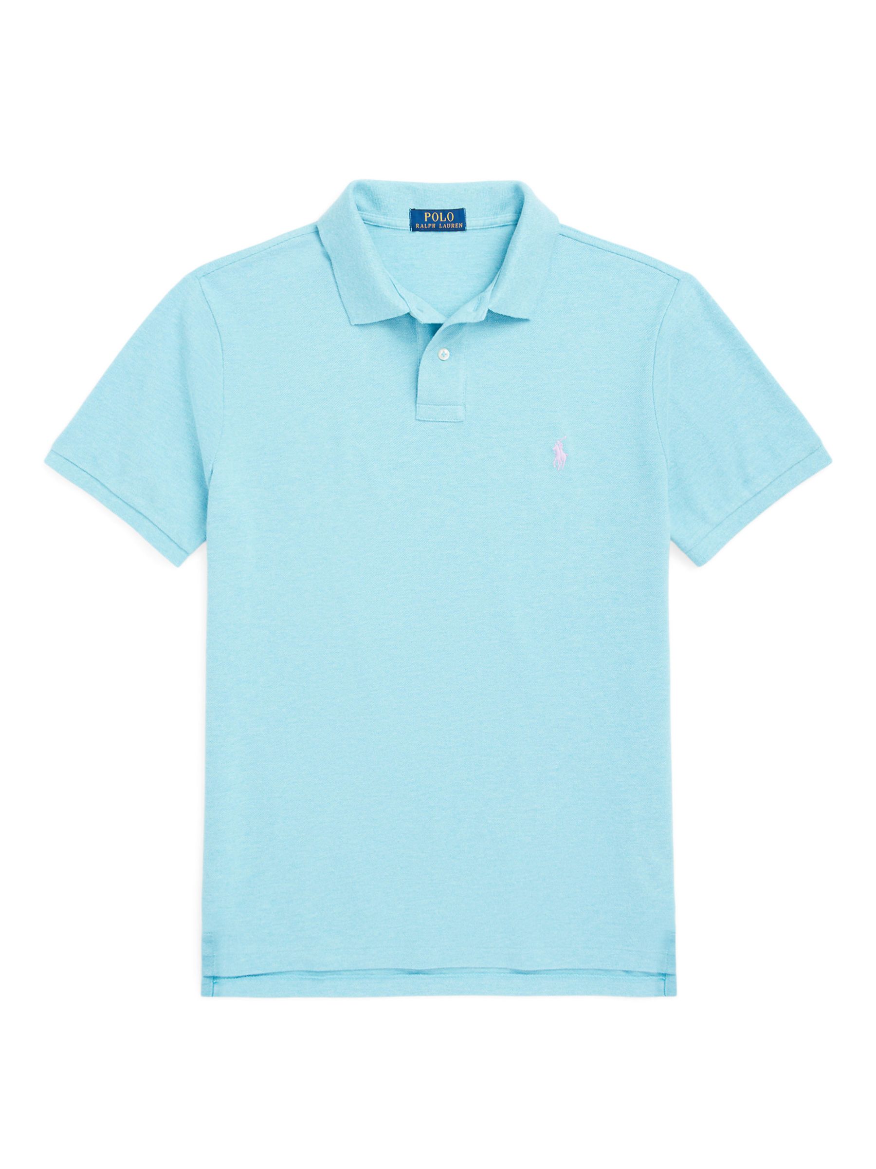 Ralph Lauren Custom Slim Fit Soft Cotton Polo Shirt, Turquoise at John ...