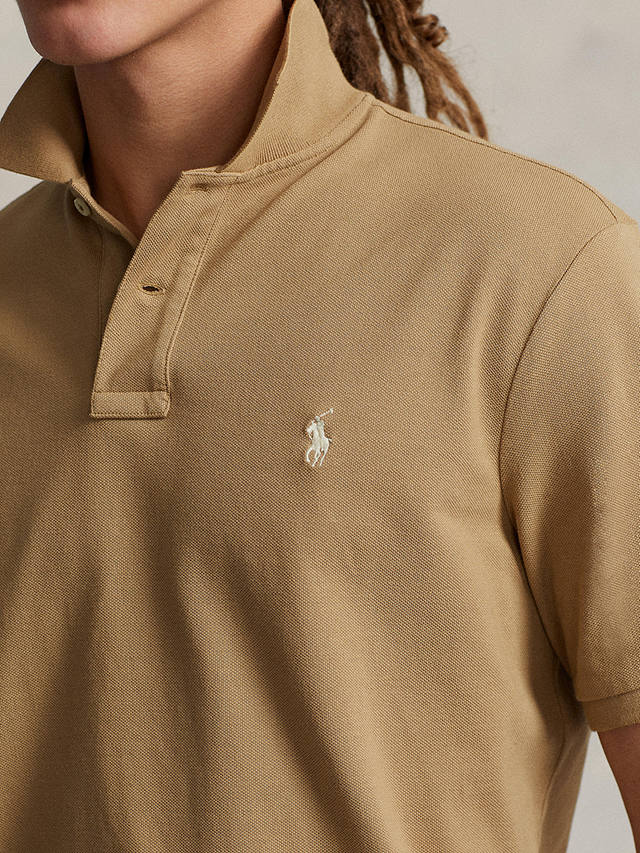 Ralph Lauren Custom Slim Fit Mesh Polo Shirt, Cafe Tan