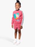 Fabric Flavours Kids' Peppa Pig Sweatshirt & Jogger Shorts Set, Pink/Multi