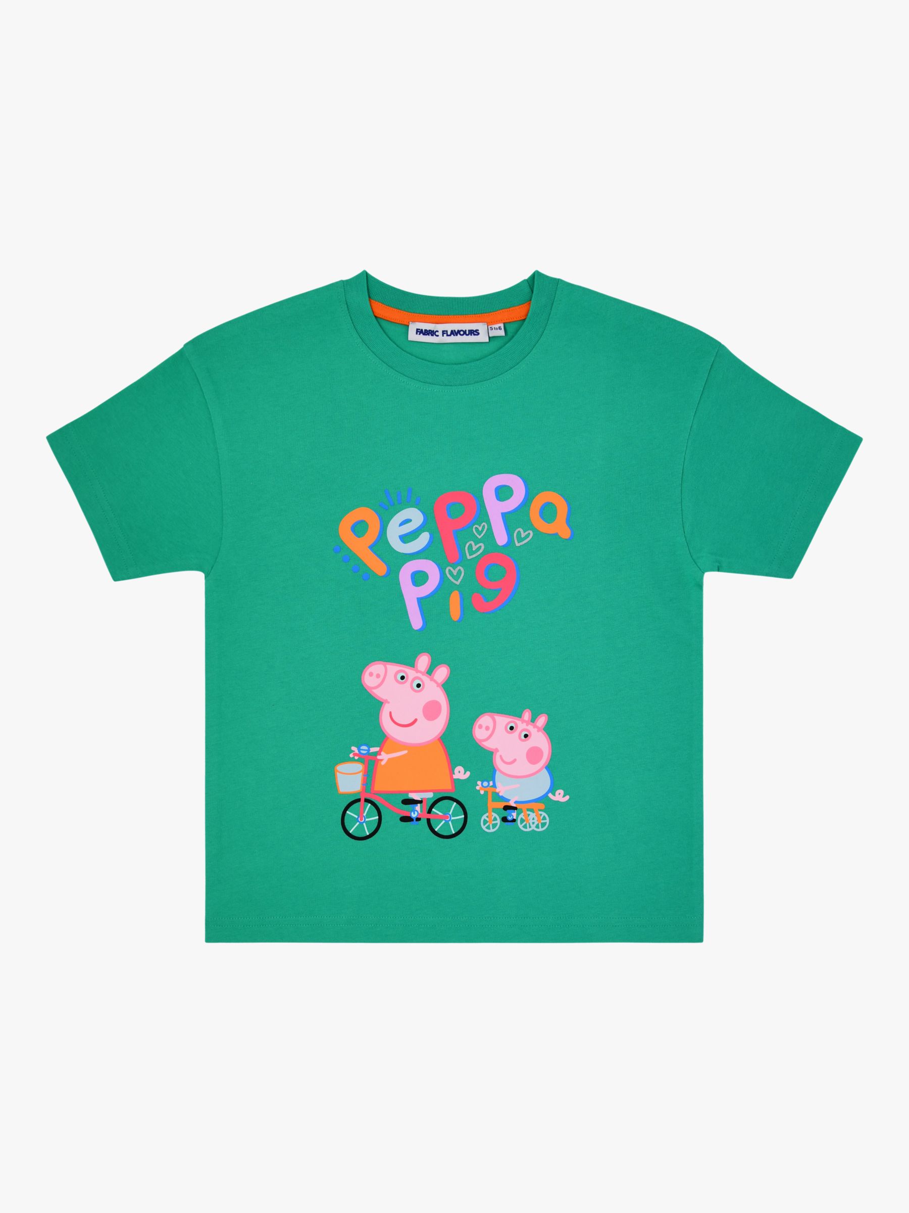 Buy Fabric Flavours Kids' Peppa Pig Bike Over Sized T-Shirt & Colour Block Jogger Shorts Set, Green Turquoise/Multi Online at johnlewis.com