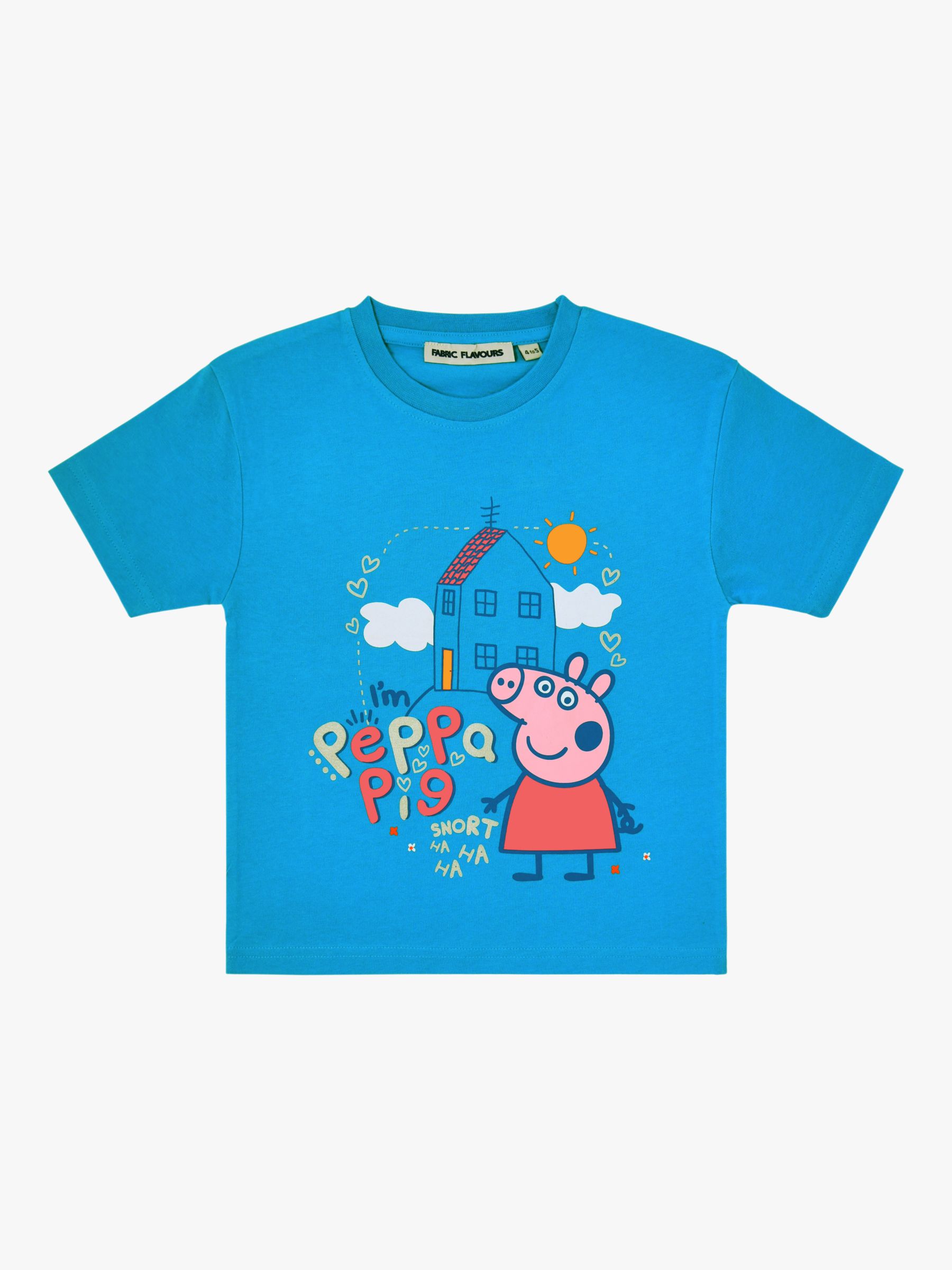 Buy Fabric Flavours Kids' Peppa Pig House T-Shirt & Backpack Set, Bright Blue/Multi Online at johnlewis.com
