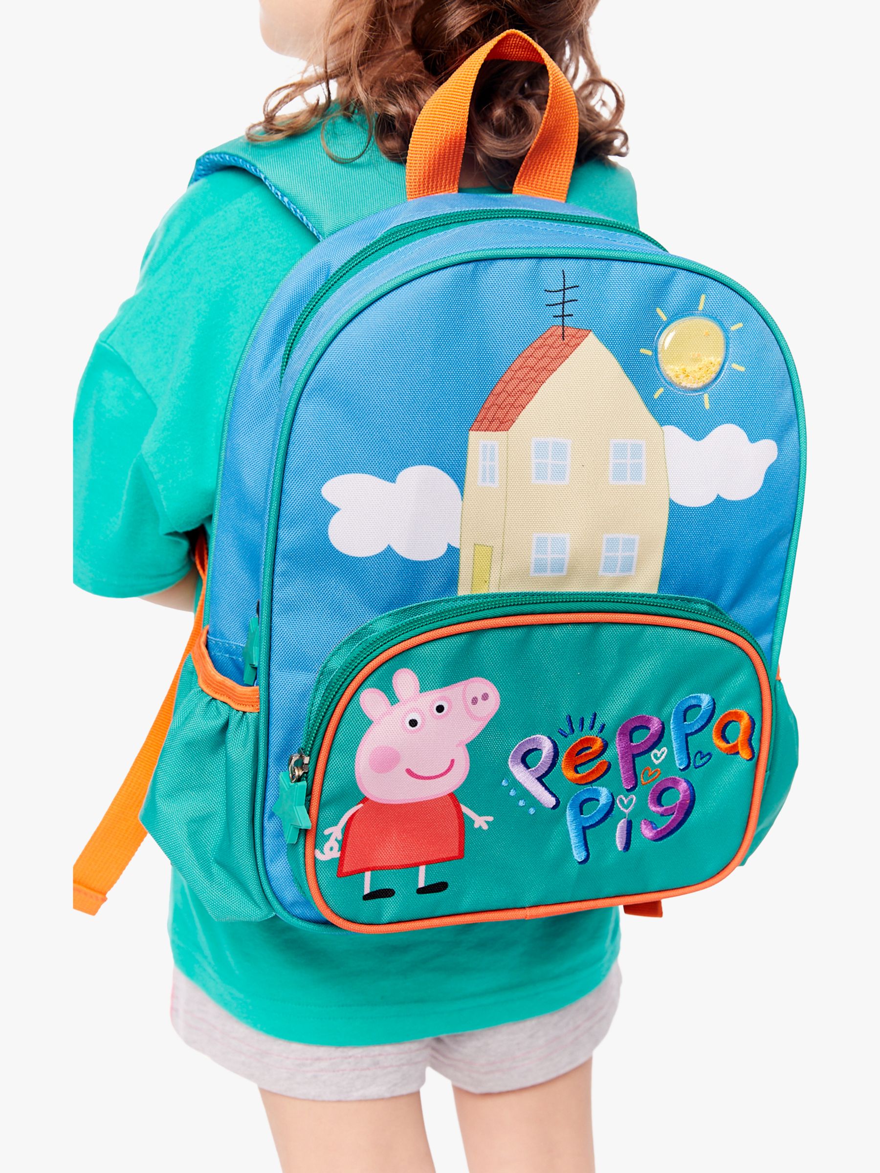 Buy Fabric Flavours Kids' Peppa Pig House T-Shirt & Backpack Set, Bright Blue/Multi Online at johnlewis.com