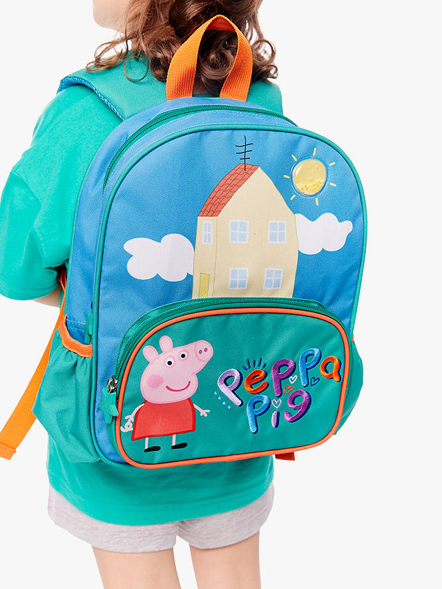 Fabric Flavours Kids' Peppa Pig Over Sized T-Shirt & Backpack Set, White/Multi