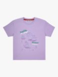 Fabric Flavours Kids' Peppa Pig Muddy Puddles T-Shirt & Backpack Set, Lilac/Multi