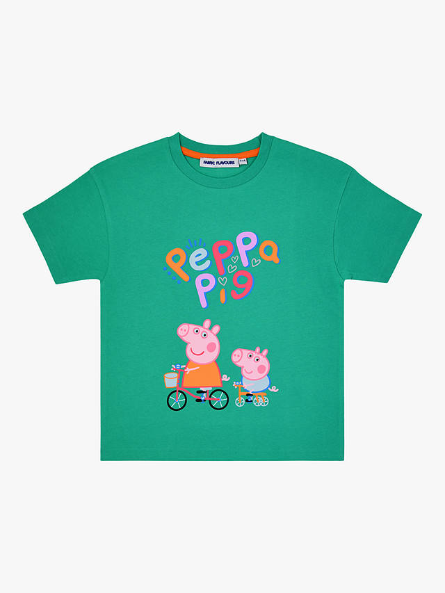 Fabric Flavours Kids' Peppa Pig Bike T-Shirt & Backpack Set, Green/Multi