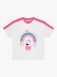 Fabric Flavours Kids' Peppa Pig Rainbow T-Shirt & Shorts Set, Pink/White