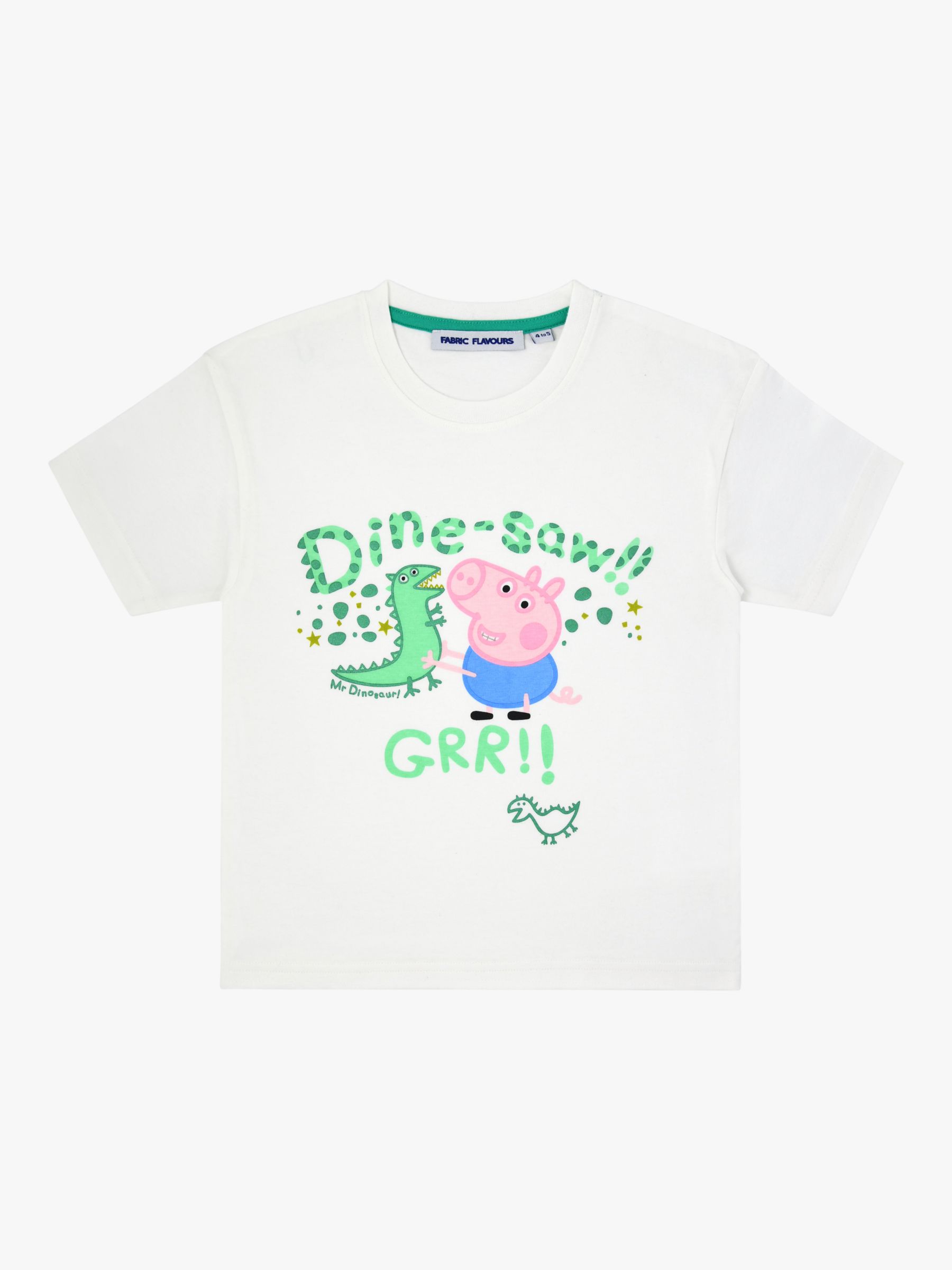 Buy Fabric Flavours Kids' Peppa Pig Dinosaur Over Sized T-Shirt & Backpack Set, White Winter/Multi Online at johnlewis.com