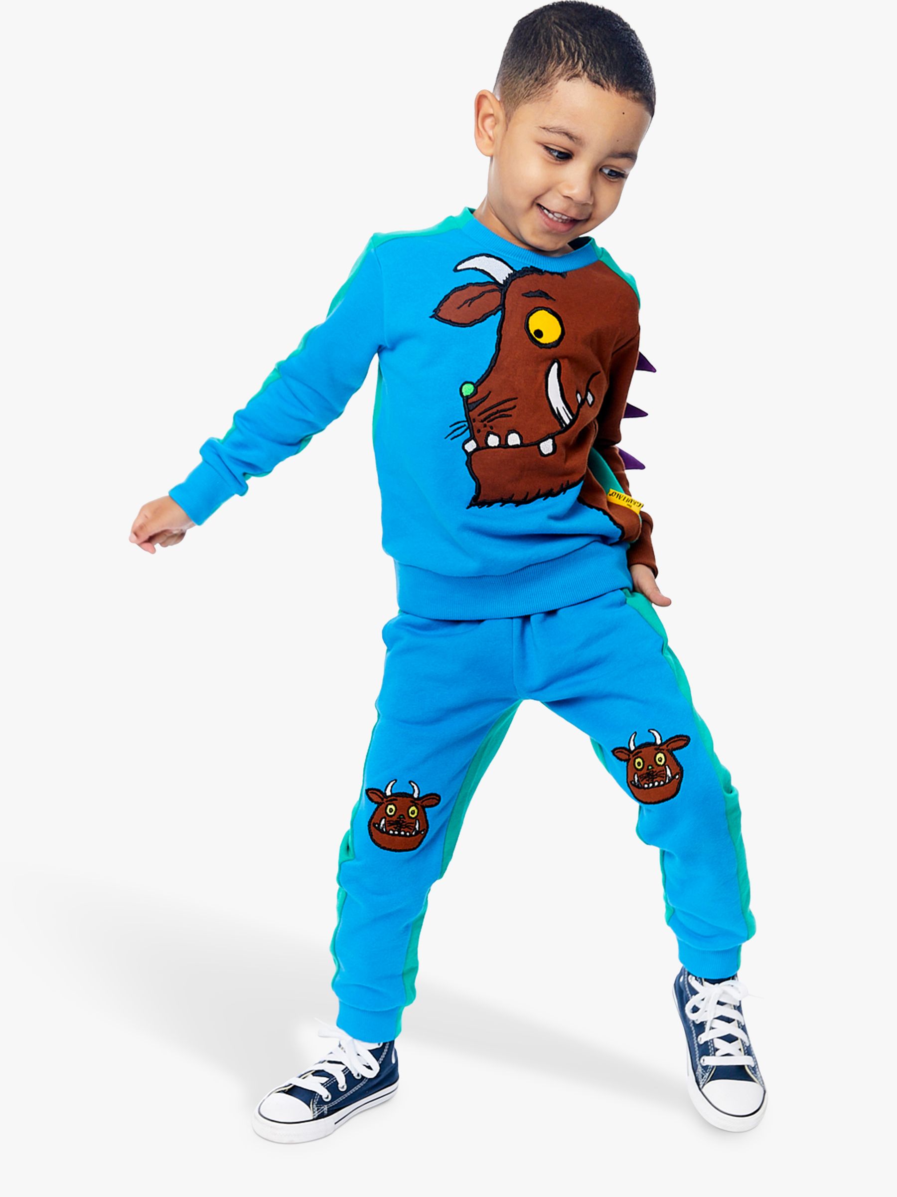Fabric Flavours Kids' Gruffalo Sweatshirt & Joggers Set, Blue Sky/Multi ...