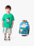 Fabric Flavours Kids' Peppa Pig George Bike T-Shirt & Backpack Set, Green/Multi