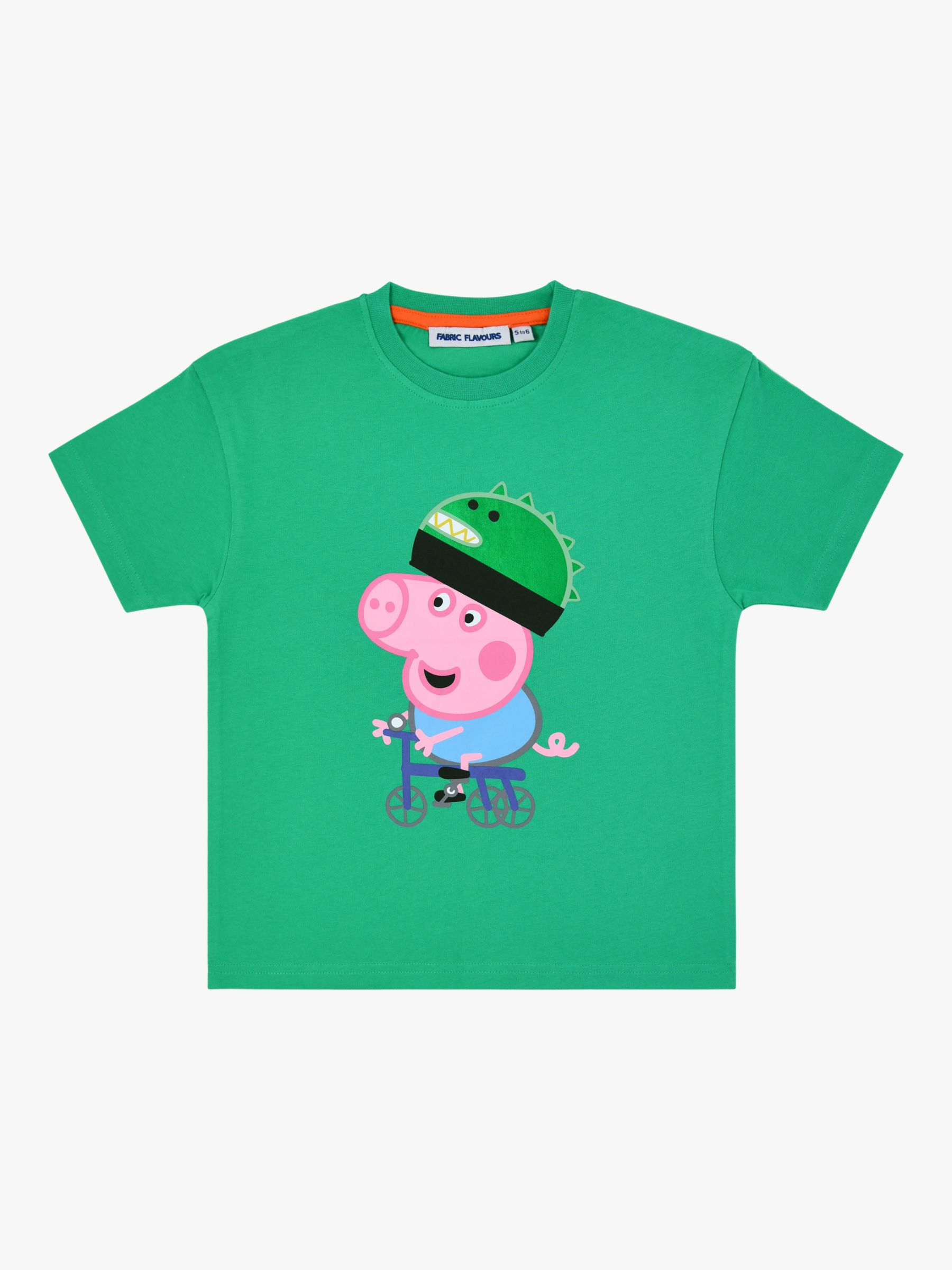 Buy Fabric Flavours Kids' Peppa Pig George T-Shirt & Shorts Set, Green Turquoise Online at johnlewis.com