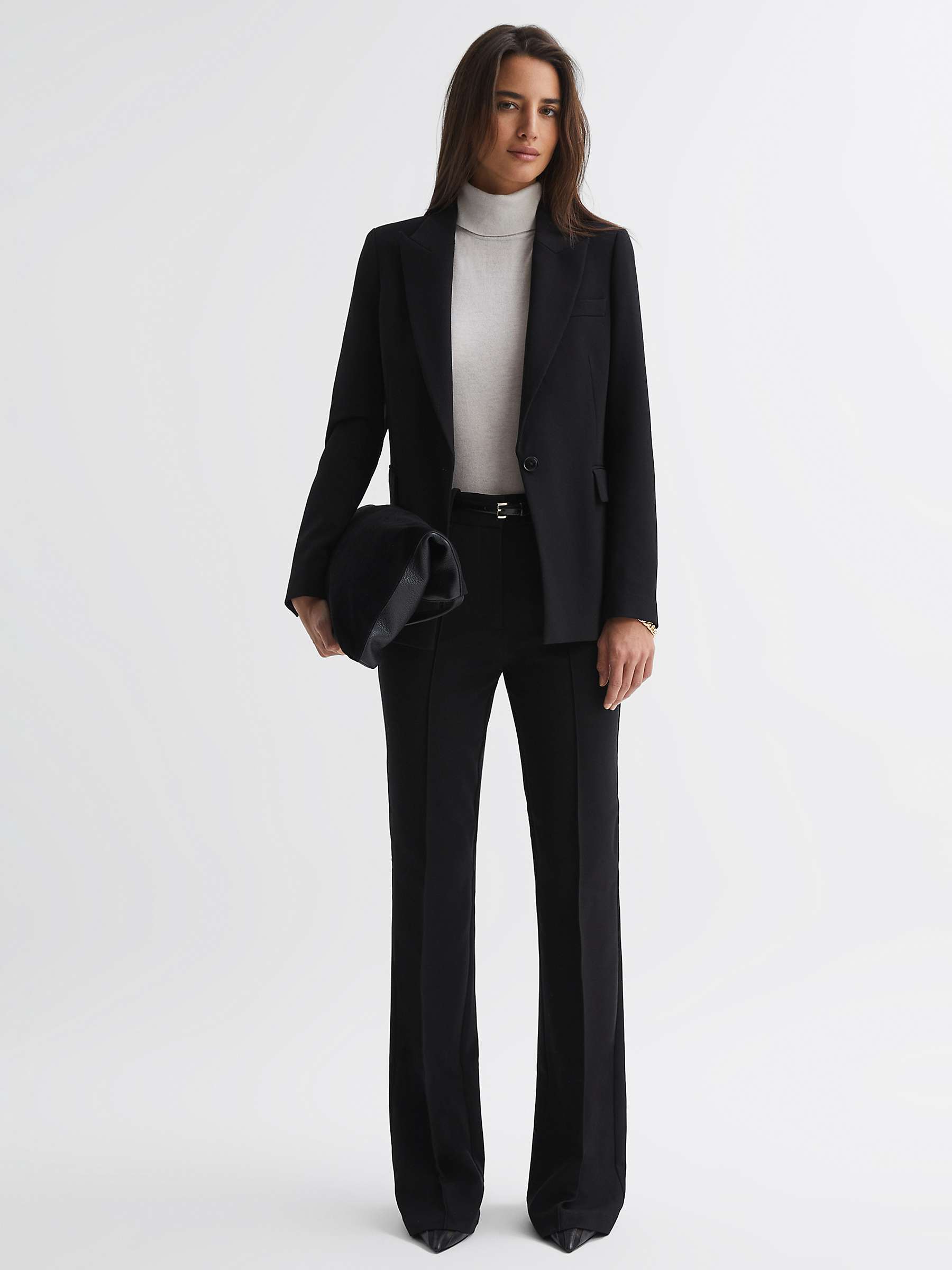 Buy Reiss Petite Gabi Tailored Single Breasted Suit Blazer, Black Online at johnlewis.com