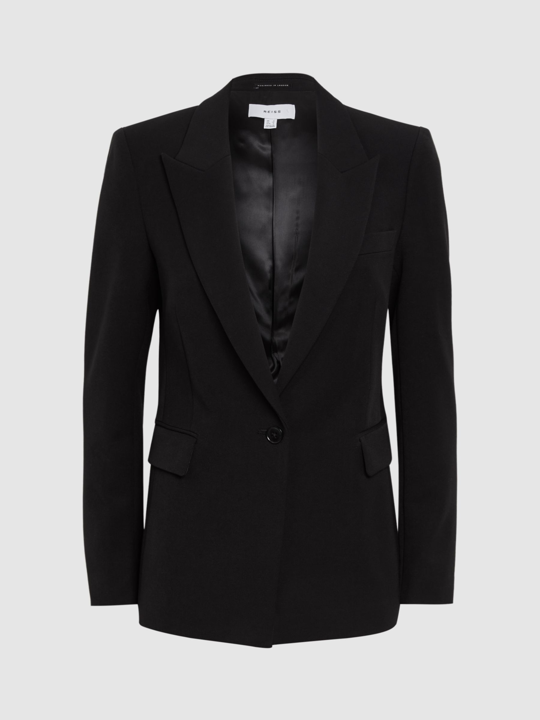 Buy Reiss Petite Gabi Tailored Single Breasted Suit Blazer, Black Online at johnlewis.com