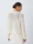 John Lewis Geometric Crochet Cardigan, Ecru