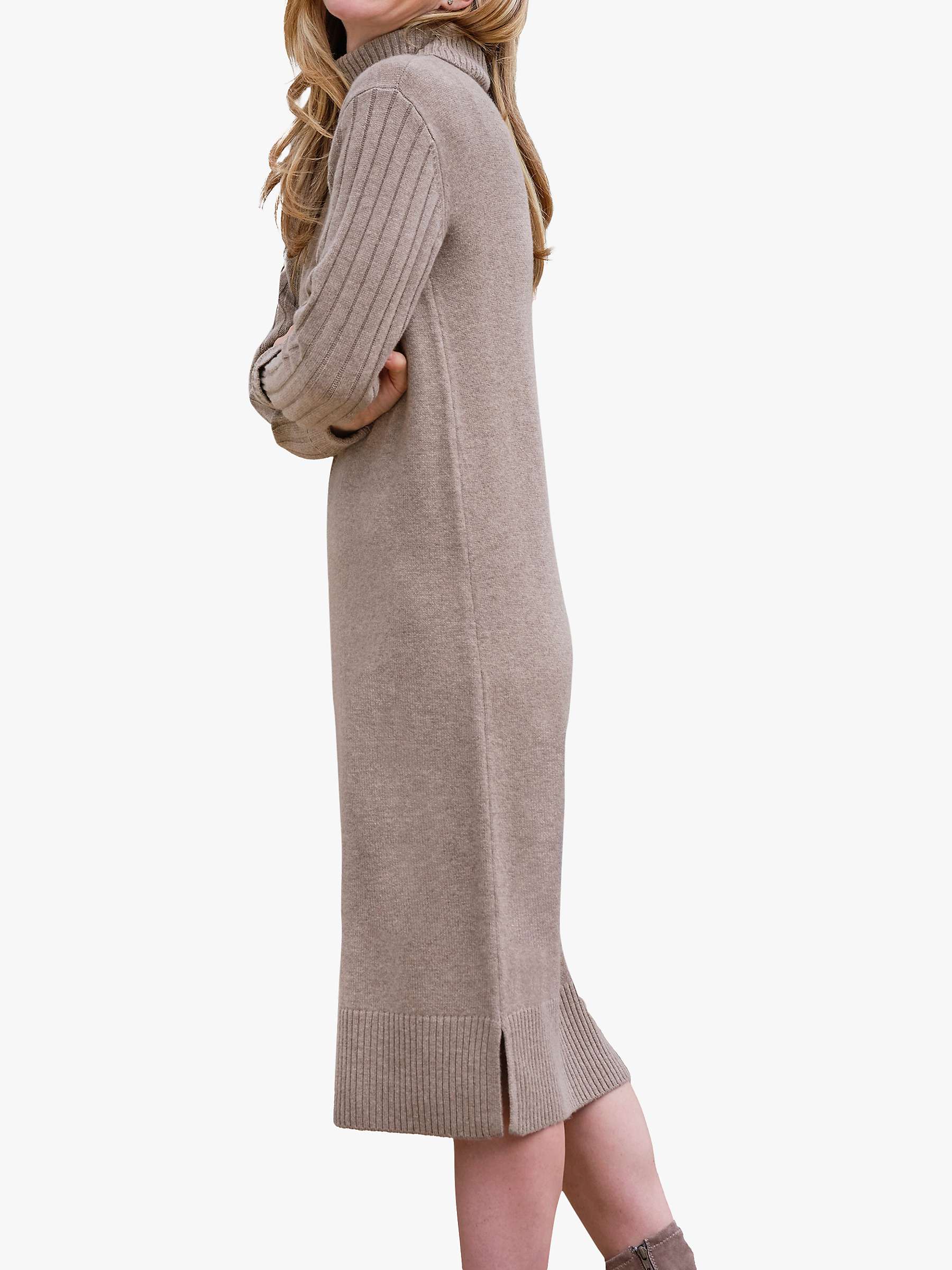 Buy Pure Collection Knitted Jumper Midi Dress, Oatmeal Online at johnlewis.com