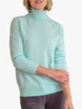 Pure Collection Cashmere Roll Neck Jumper, Duck Egg