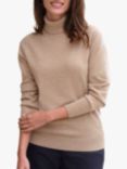 Pure Collection Cashmere Roll Neck Jumper, Camel