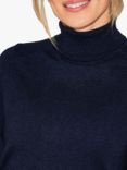 Pure Collection Cashmere Roll Neck Jumper, Navy