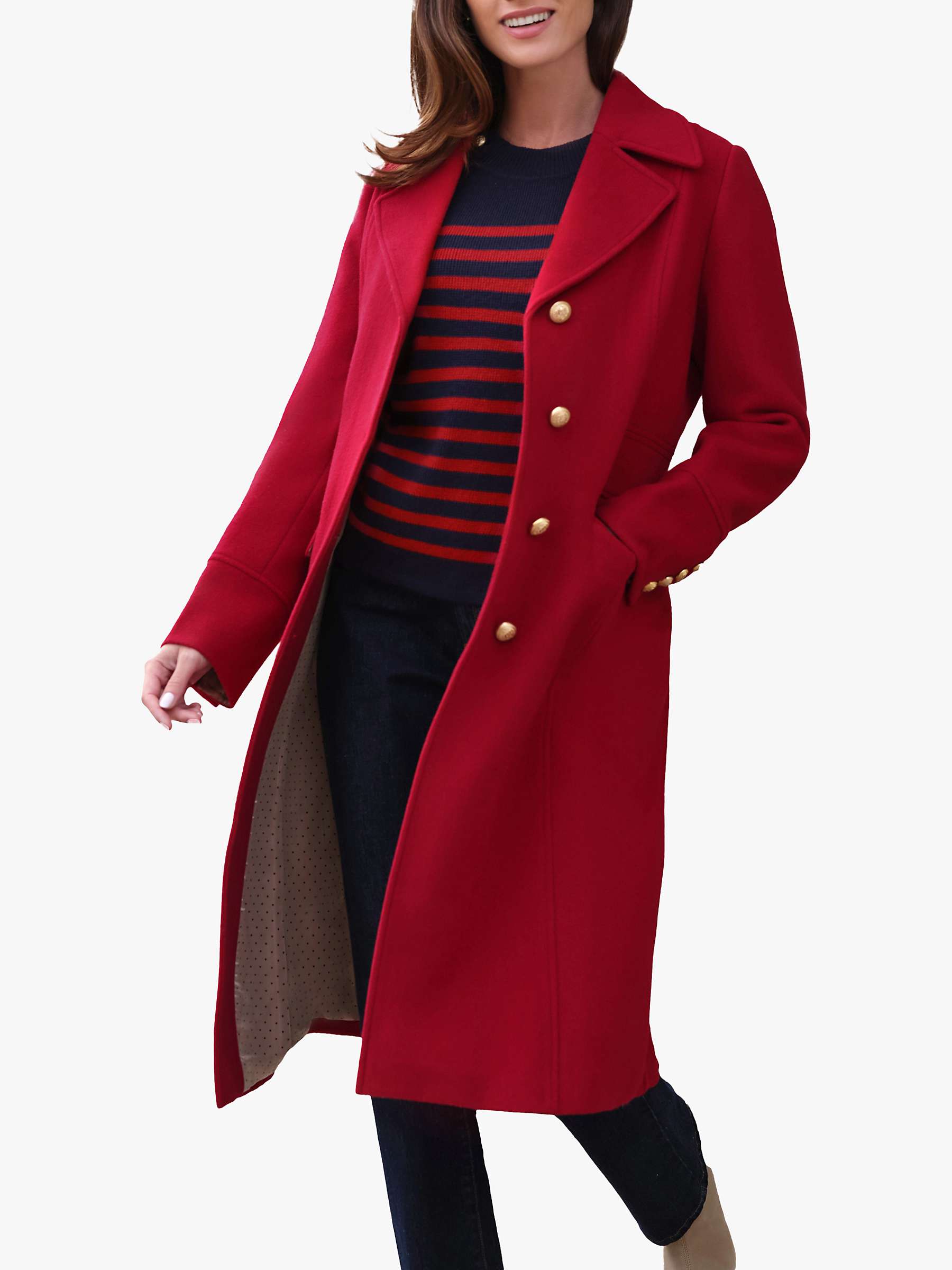 Buy Pure Collection Luxury Wool Coat, Red Online at johnlewis.com