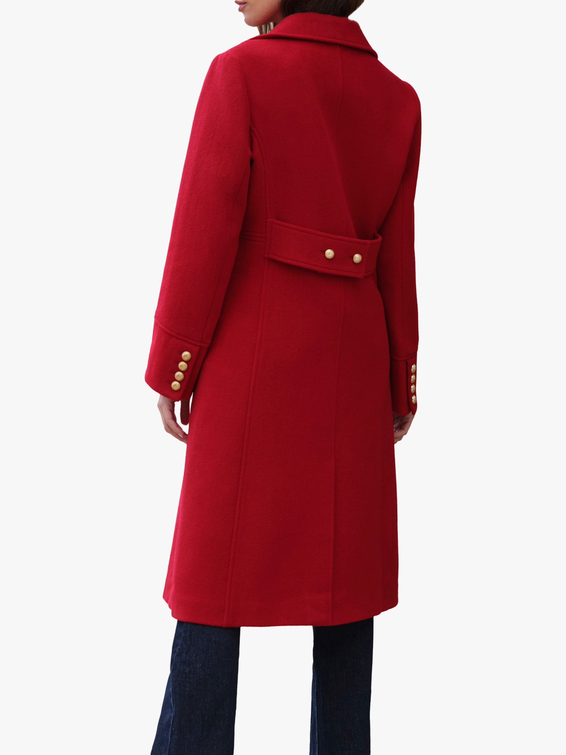 Pure Collection Luxury Wool Coat, Red at John Lewis & Partners
