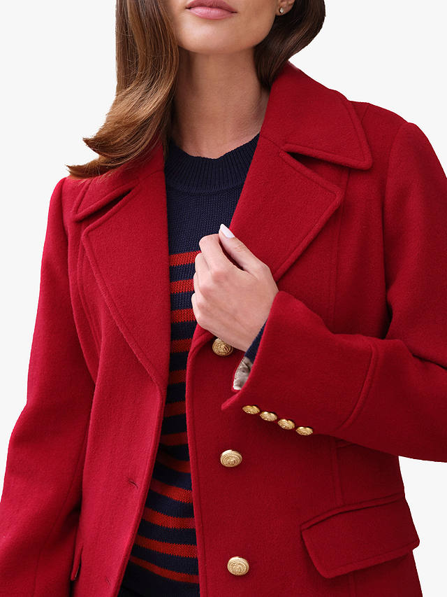 Pure Collection Luxury Wool Coat, Red