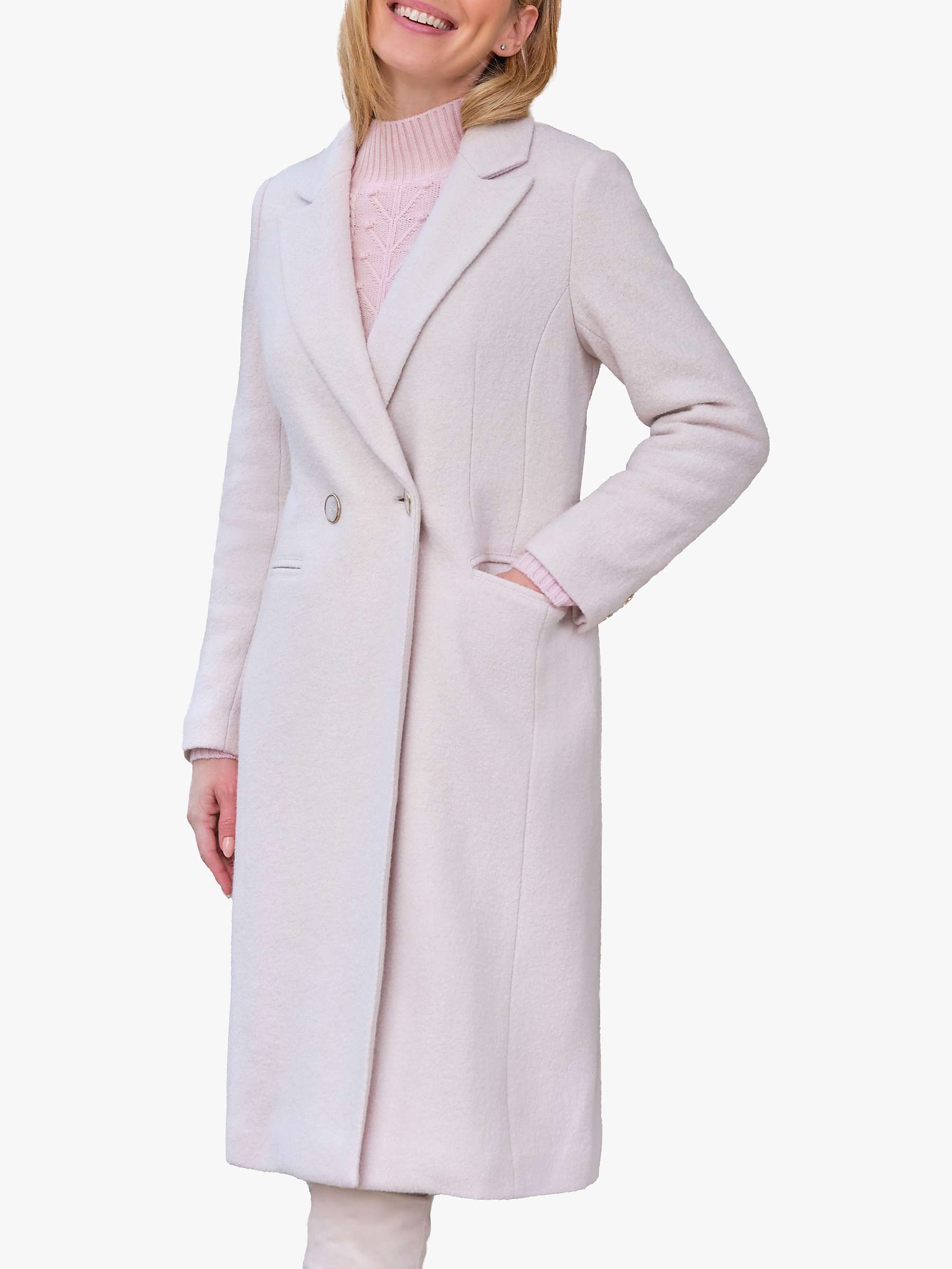 Buy Pure Collection Boucle Wool Blend Coat, Winter White Online at johnlewis.com