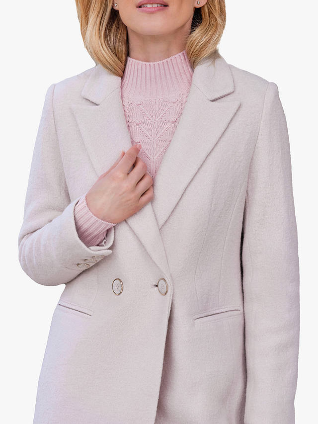 Pure Collection Boucle Wool Blend Coat, Winter White