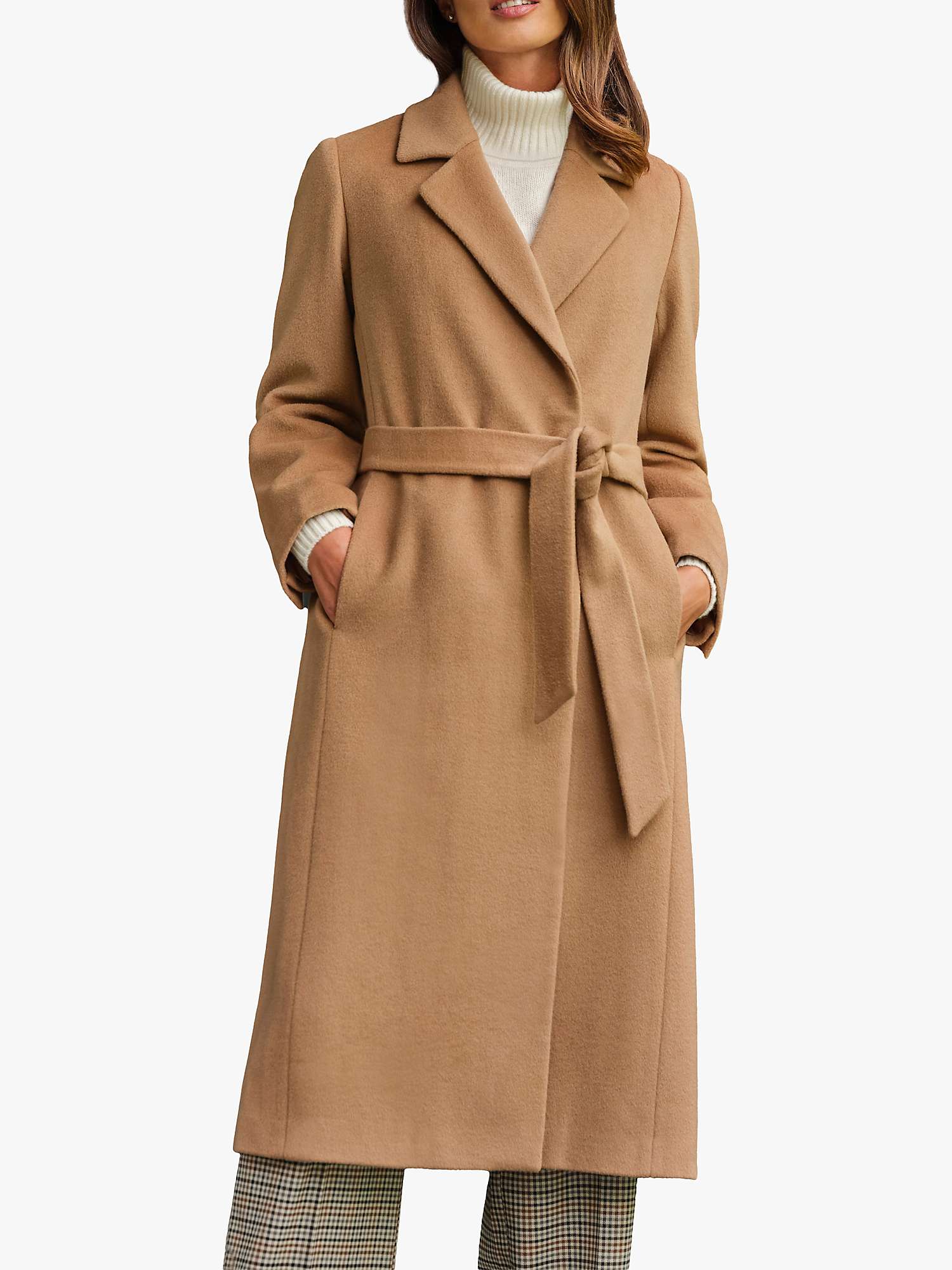 Buy Pure Collection Luxury Wool Wrap Coat, Camel Online at johnlewis.com