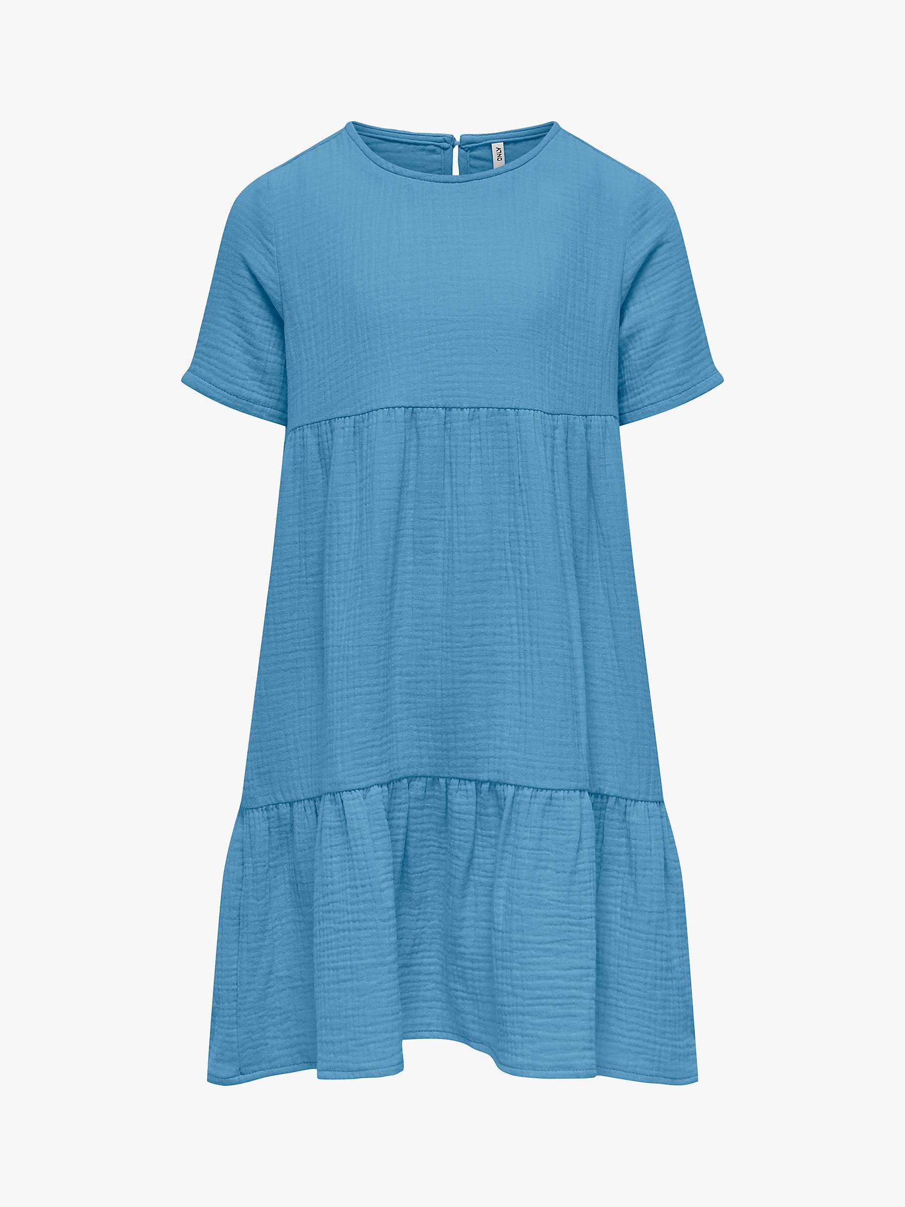 Buy KIDS ONLY Kids' Cotton Layered Short Sleeve Dress, Blissful Blue Online at johnlewis.com