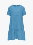 KIDS ONLY Kids' Cotton Layered Short Sleeve Dress, Blissful Blue