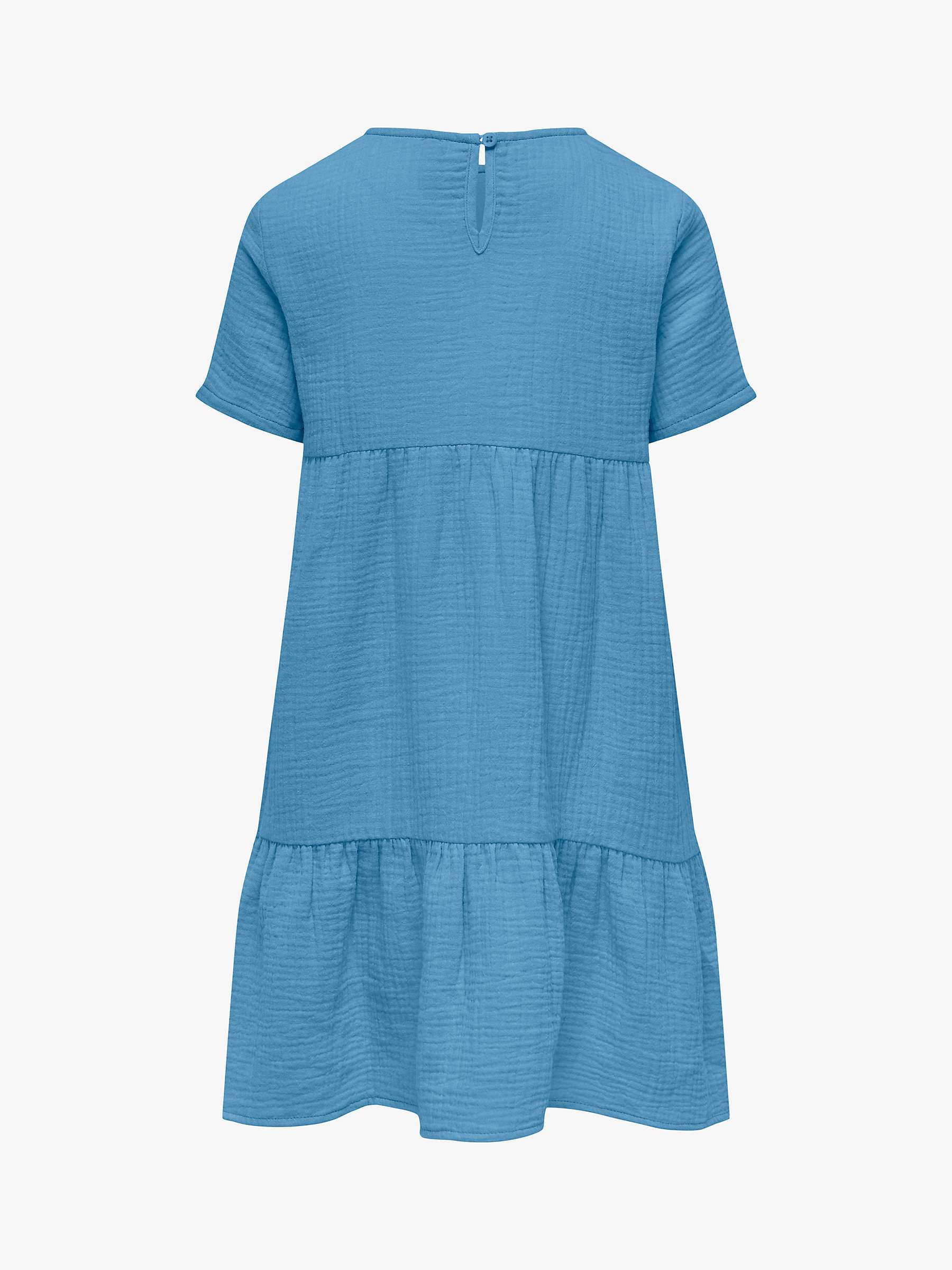 Buy KIDS ONLY Kids' Cotton Layered Short Sleeve Dress, Blissful Blue Online at johnlewis.com