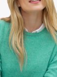 Pure Collection Cashmere Crew Neck Jumper, Heather Green