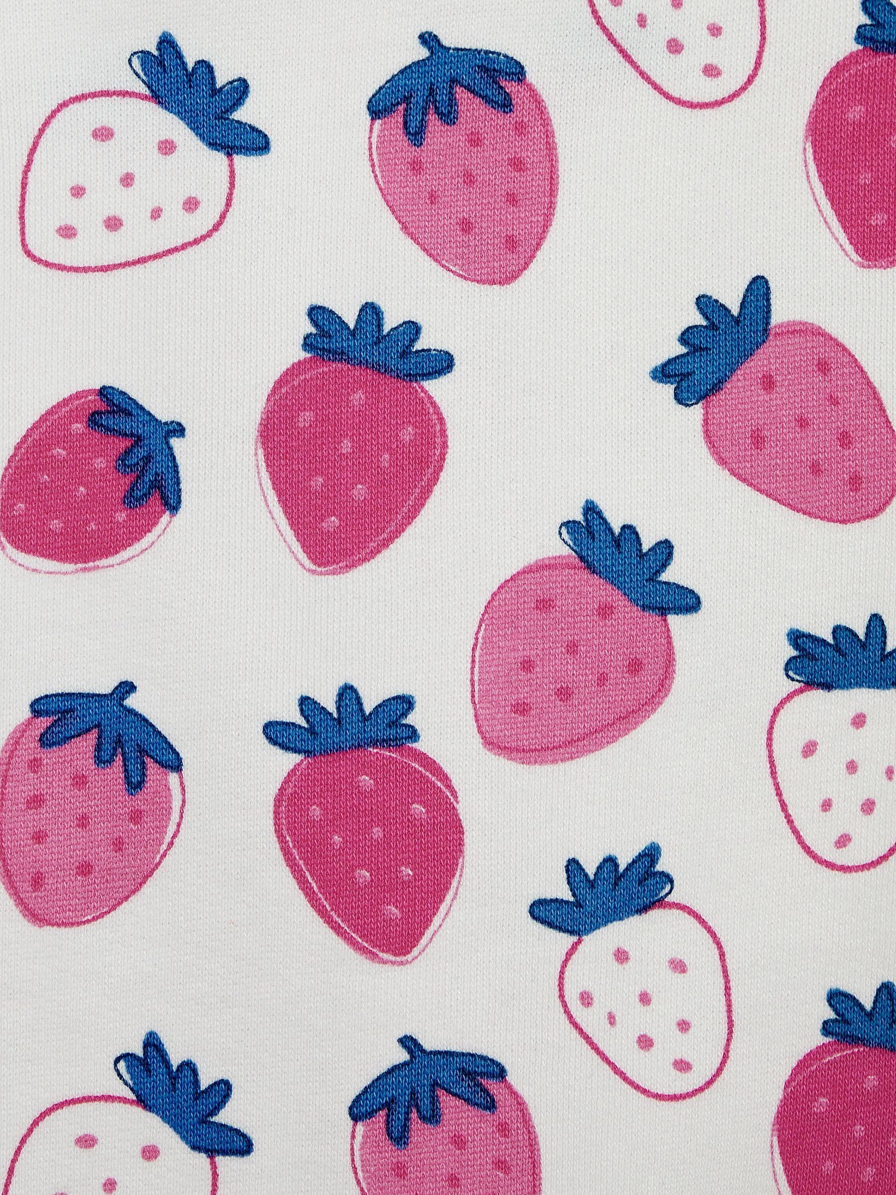 JoJo Maman Bébé Baby Strawberry Print Sweatshirt, Cream/Multi, 2-3 years