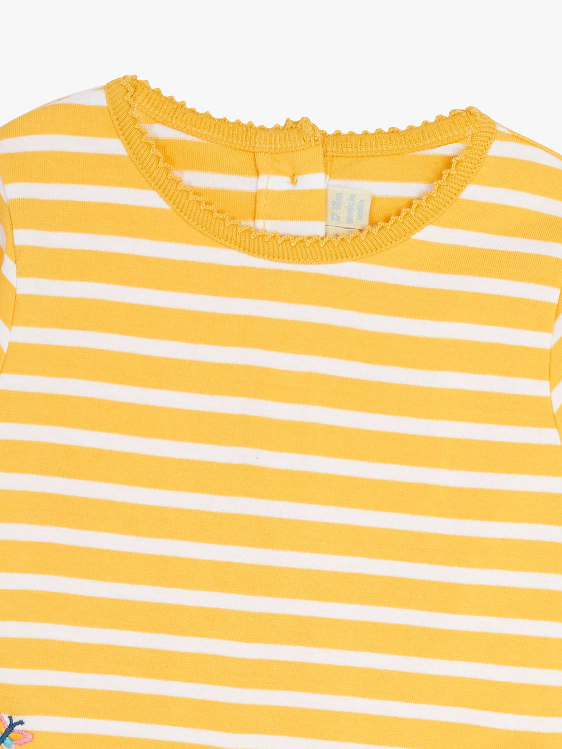 Buy JoJo Maman Bébé Baby Duck Applique Stripe Top, Yellow Online at johnlewis.com