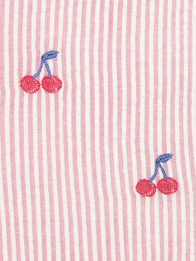 JoJo Maman Bébé Baby Cherry Stripe Seersucker Dress, Pink