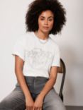 Mint Velvet Cotton Fleetwood Mac T-Shirt, White, White Ivory