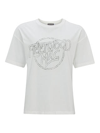 Mint Velvet Cotton Fleetwood Mac T-Shirt, White