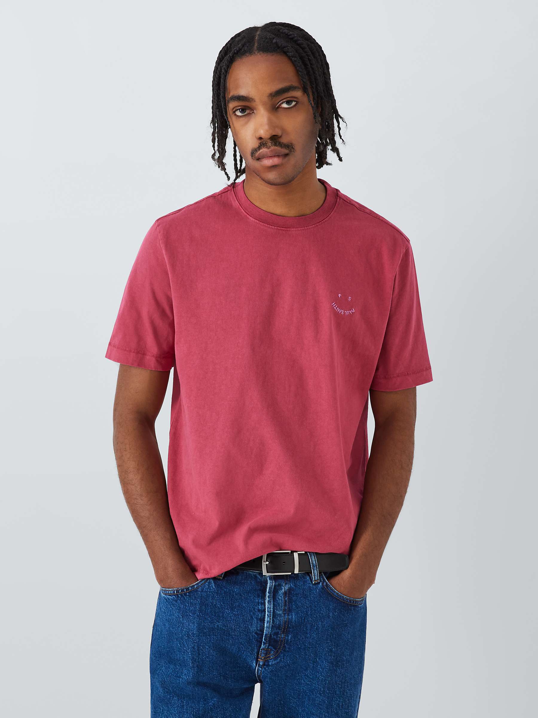 Buy Paul Smith Short Sleeve Regular Fit T-Shirt, Pink Online at johnlewis.com