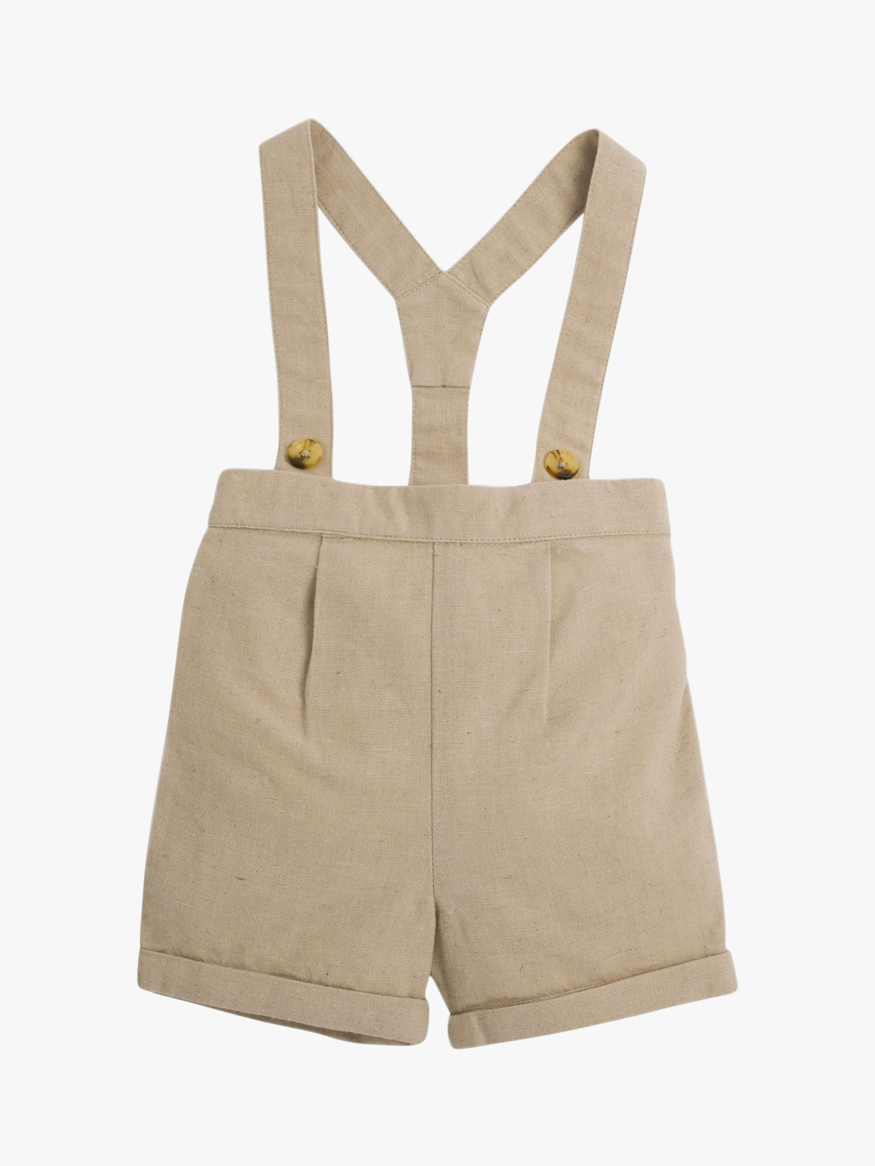 Buy JoJo Maman Bébé Baby Grandad Shirt & Shorts With Braces Set, Stone Online at johnlewis.com