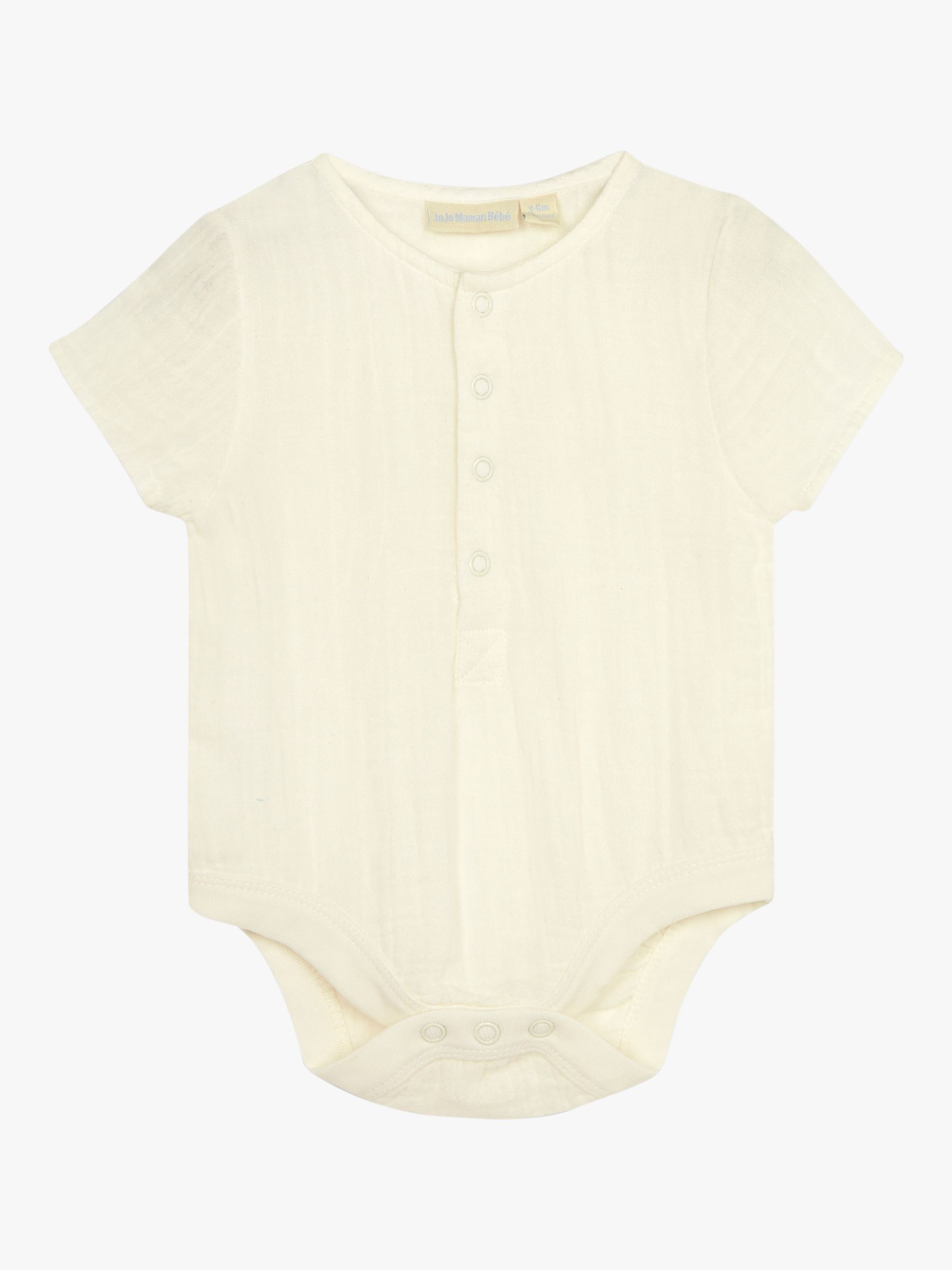Buy JoJo Maman Bébé Baby Cotton Cheesecloth Bodysuit & Dungaree Shorts Set, Denim Online at johnlewis.com