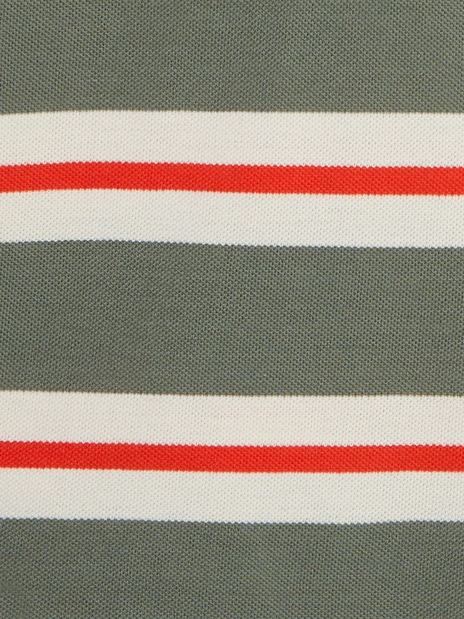 JoJo Maman Bébé Baby Stripe Polo Shirt, Khaki, 3-4 years