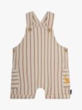 JoJo Maman Bébé Baby Stripe Dungarees & T-Shirt Set, Stone