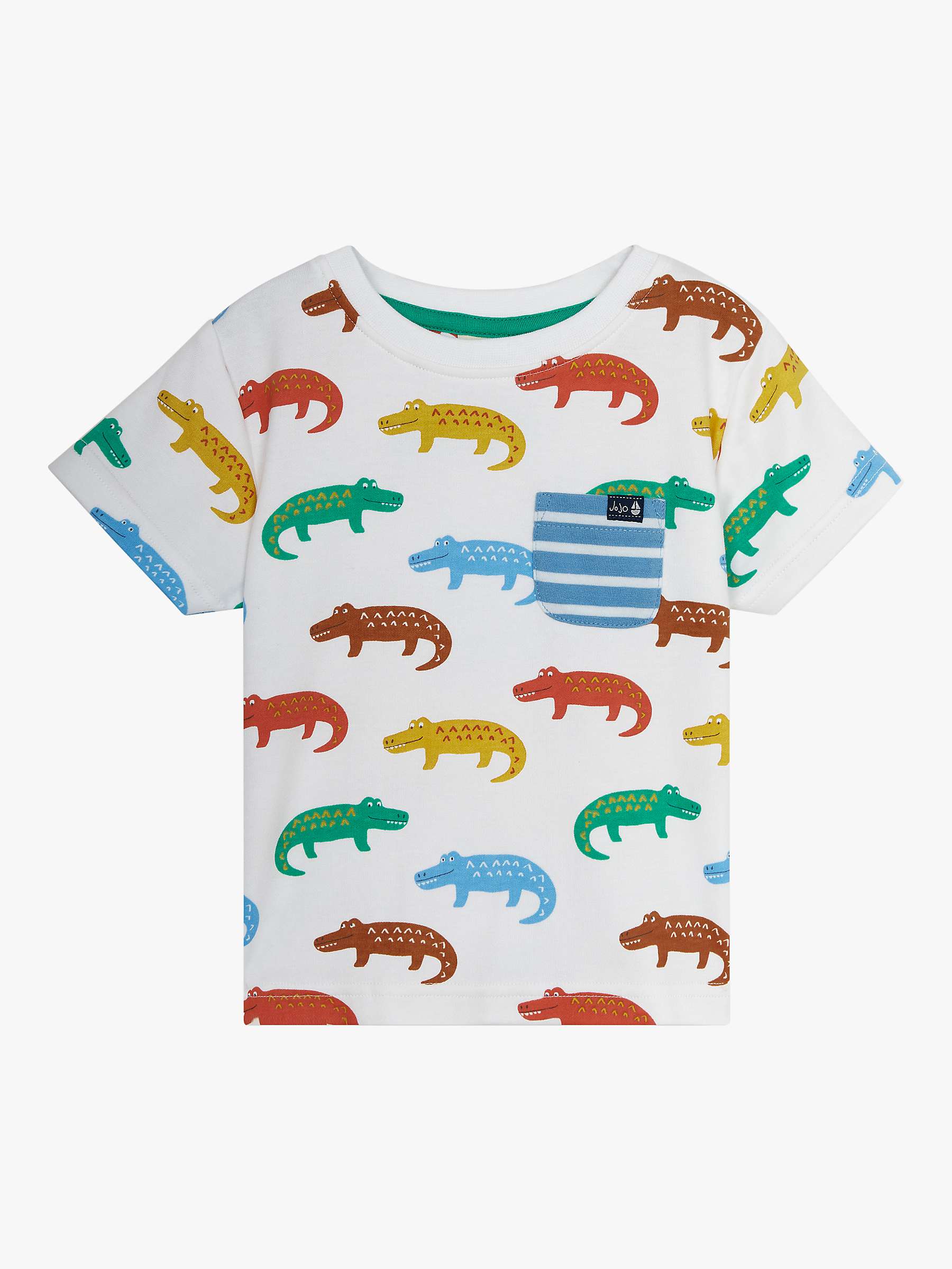 Buy JoJo Maman Bébé Baby Crocodile Print T-Shirt, White/Multi Online at johnlewis.com
