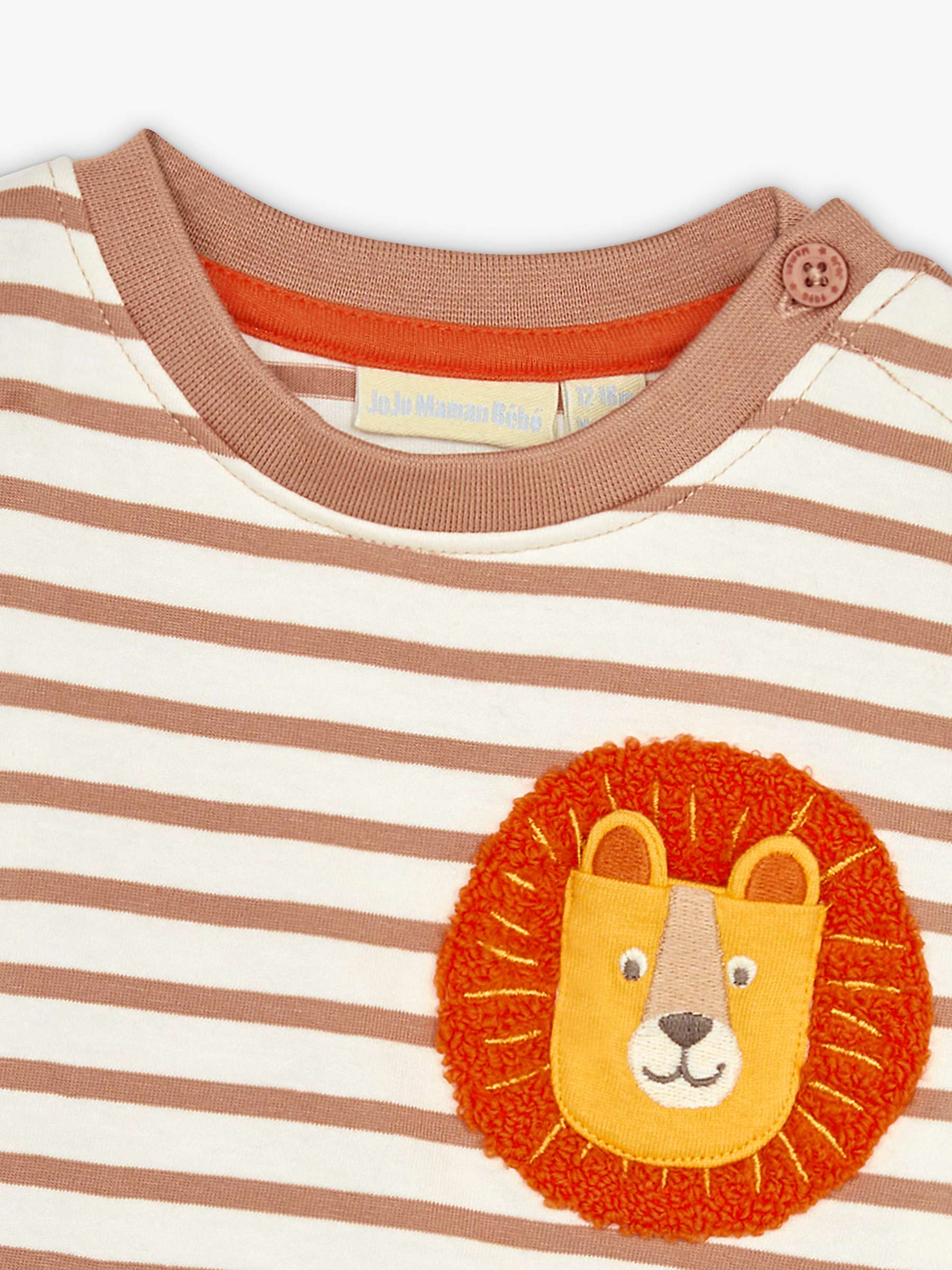 Buy JoJo Maman Bébé Baby Lion Pocket Stripe Top, Ecru/Multi Online at johnlewis.com