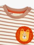 JoJo Maman Bébé Baby Lion Pocket Stripe Top, Ecru/Multi