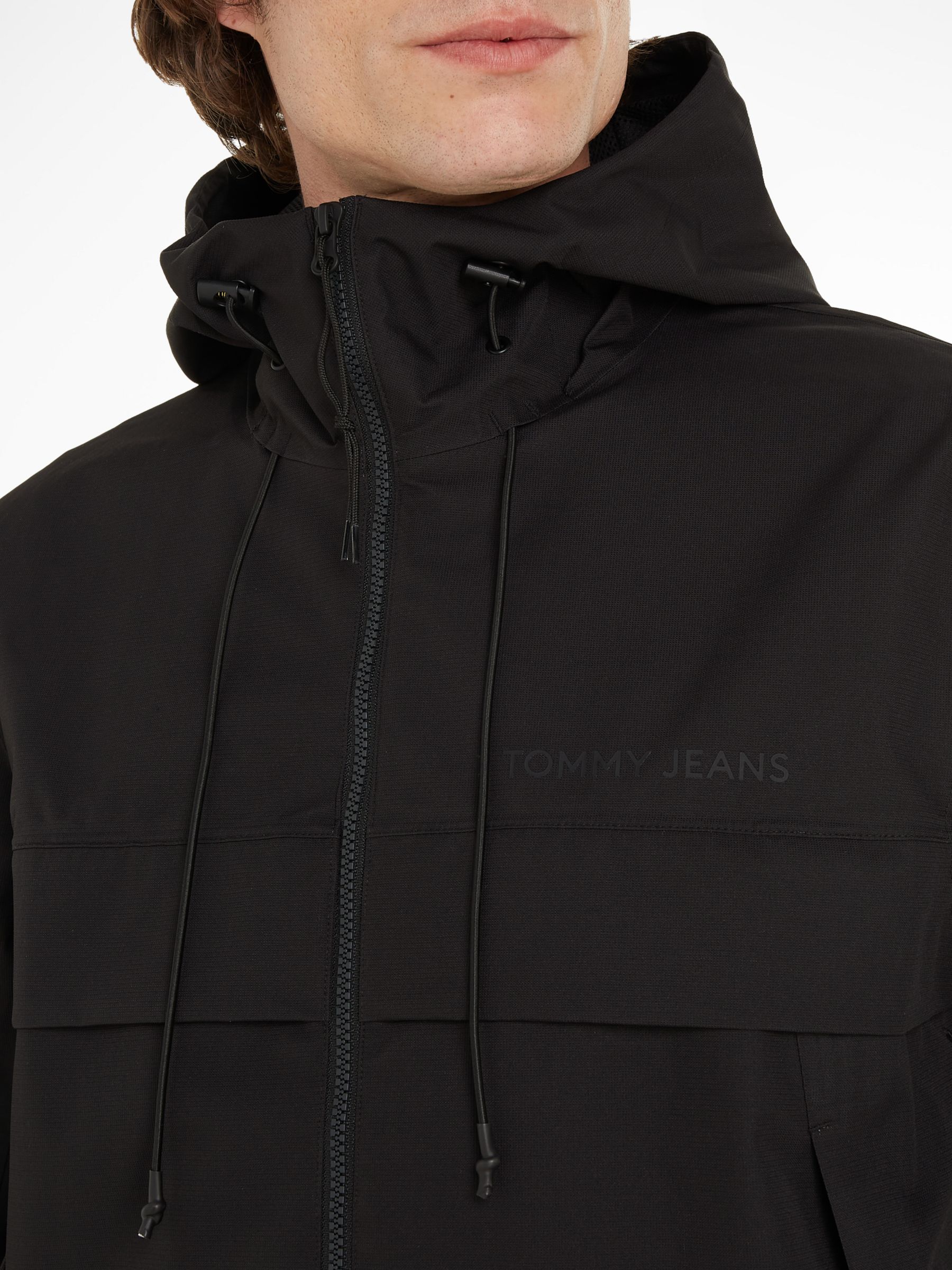 Tommy Jeans Tech Outdoor Chicago Jacket, Black at John Lewis & Partners