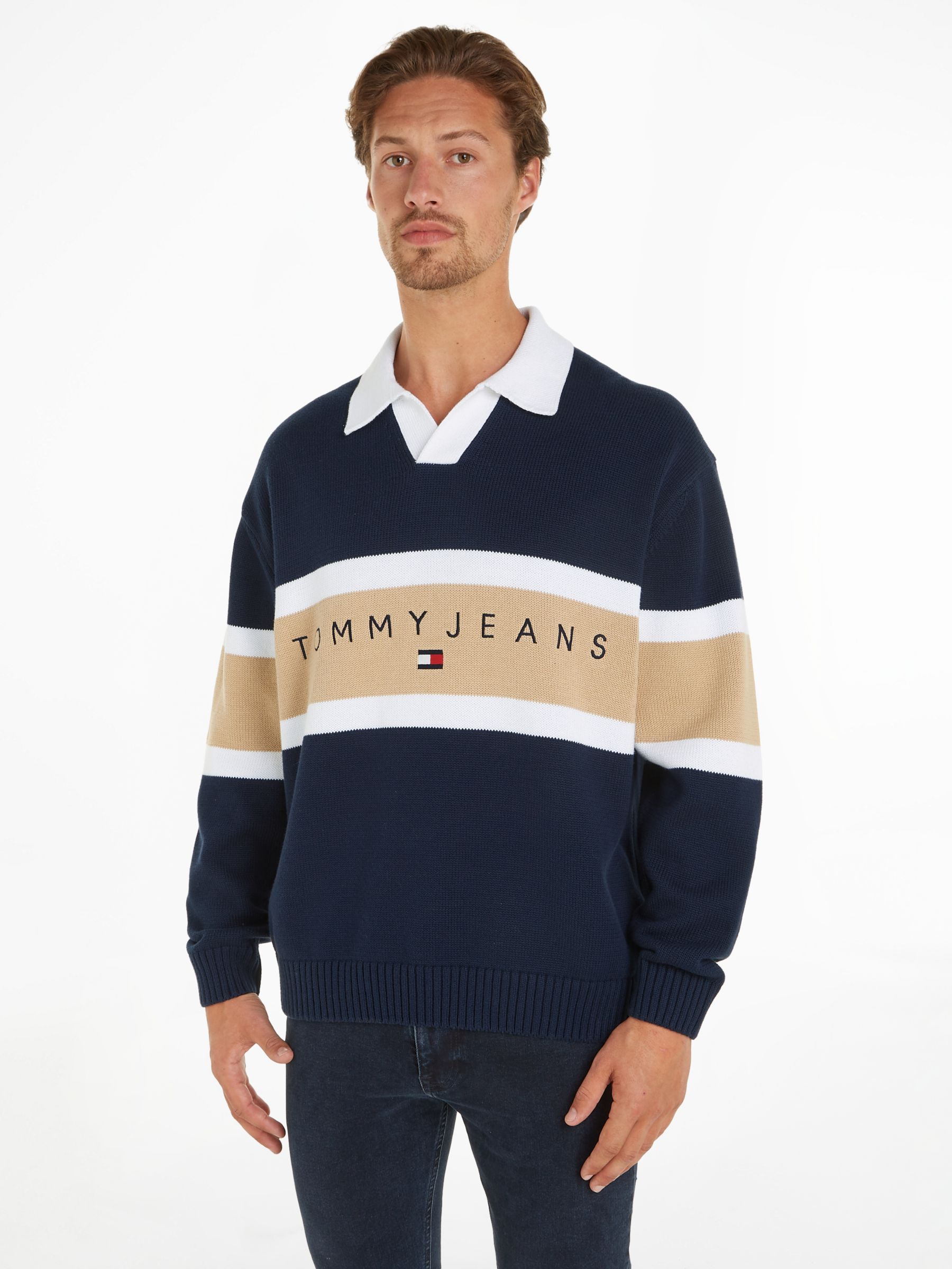 Tommy Hilfiger Organic Cotton Relaxed Rugby Polo Shirt, Dark Night Navy, XS