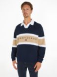 Tommy Hilfiger Organic Cotton Relaxed Rugby Polo Shirt, Dark Night Navy