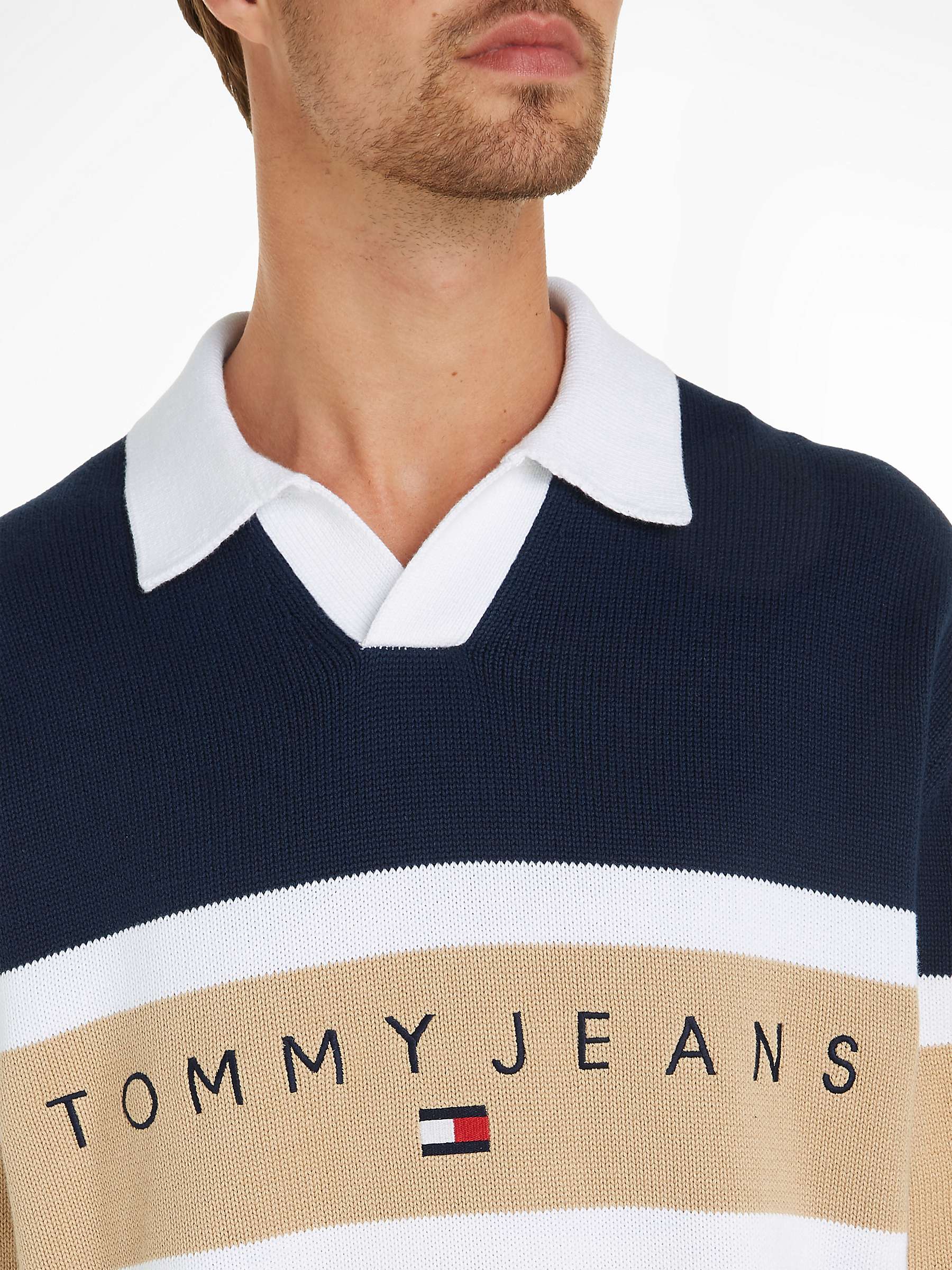 Buy Tommy Hilfiger Organic Cotton Relaxed Rugby Polo Shirt, Dark Night Navy Online at johnlewis.com