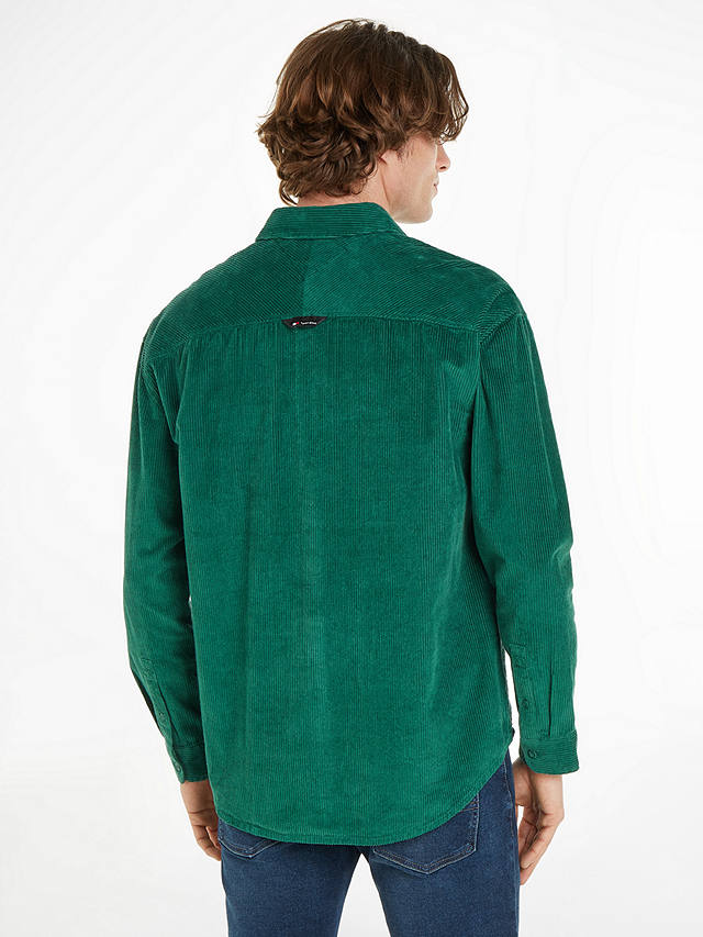 Tommy Jeans Relaxed Corduroy Long Sleeve Shirt, Court Green