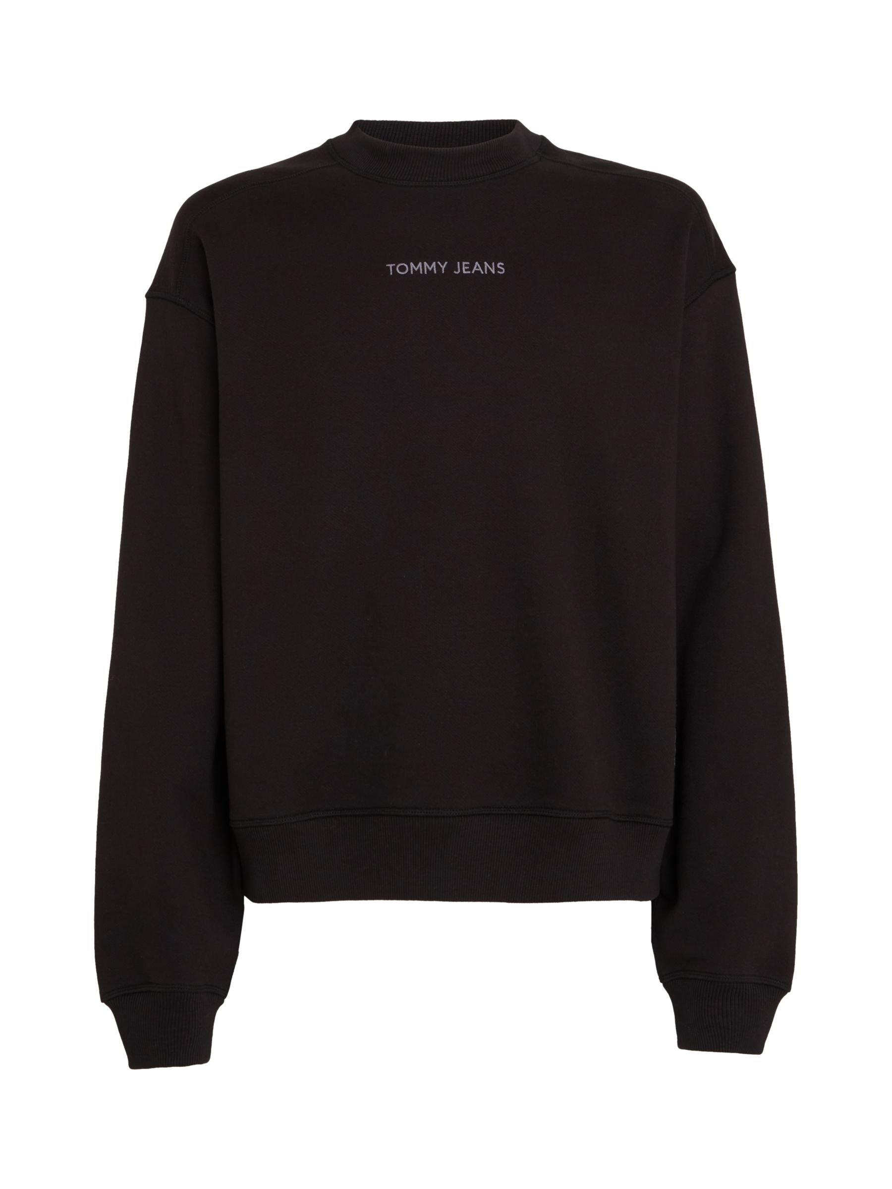 Tommy Jeans Boxy Jumper, Black at John Lewis & Partners